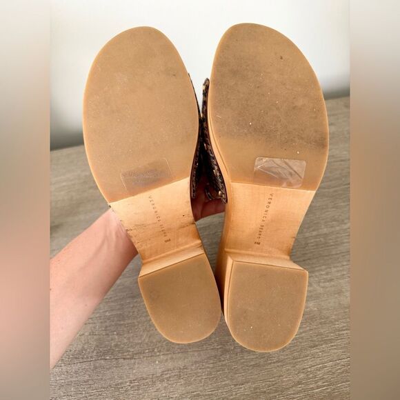 Veronica Beard Hannalee Wood Platform Sandal in Multi Houndstooth- Size 8 - Picture 8 of 11